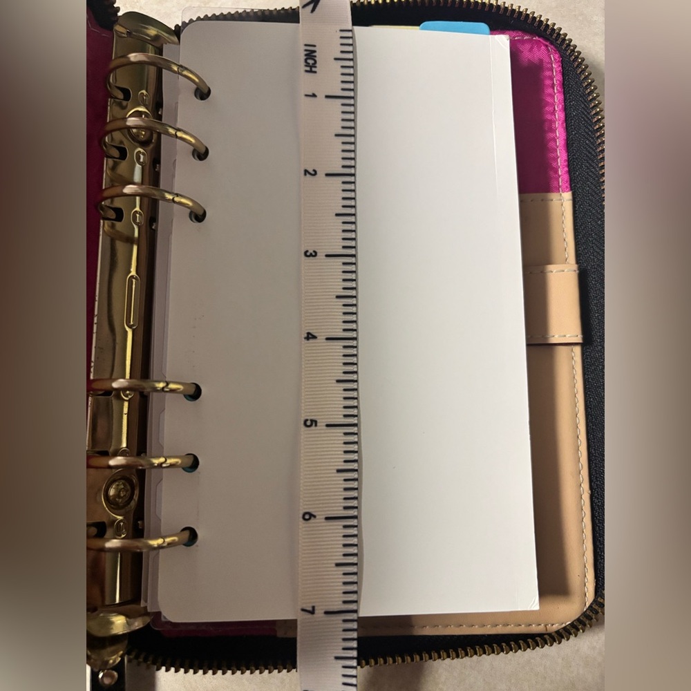 Kate Spade planner-Gold Hardware-Pink lining Black Pebbled Leather Zip Wellesley - Picture 4 of 16